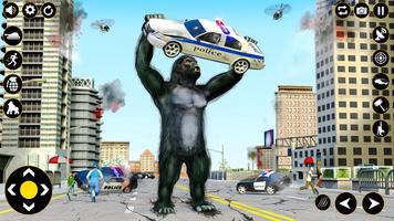 gorila aplasta ciudad alboroto Poster
