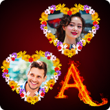 Fire Text Photo Frames App أيقونة