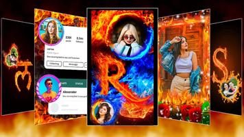 Fire Text Photo Frames App पोस्टर