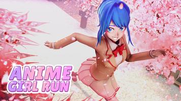 Anime Girl Run Affiche