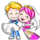 Bride and Groom Coloring آئیکن