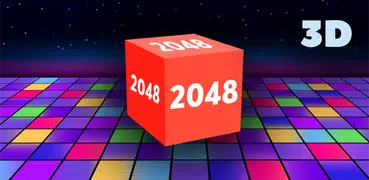 Game 2048 3D. Cube chain. Cube