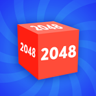 Game 2048 3D. Cube chain. Cube icon