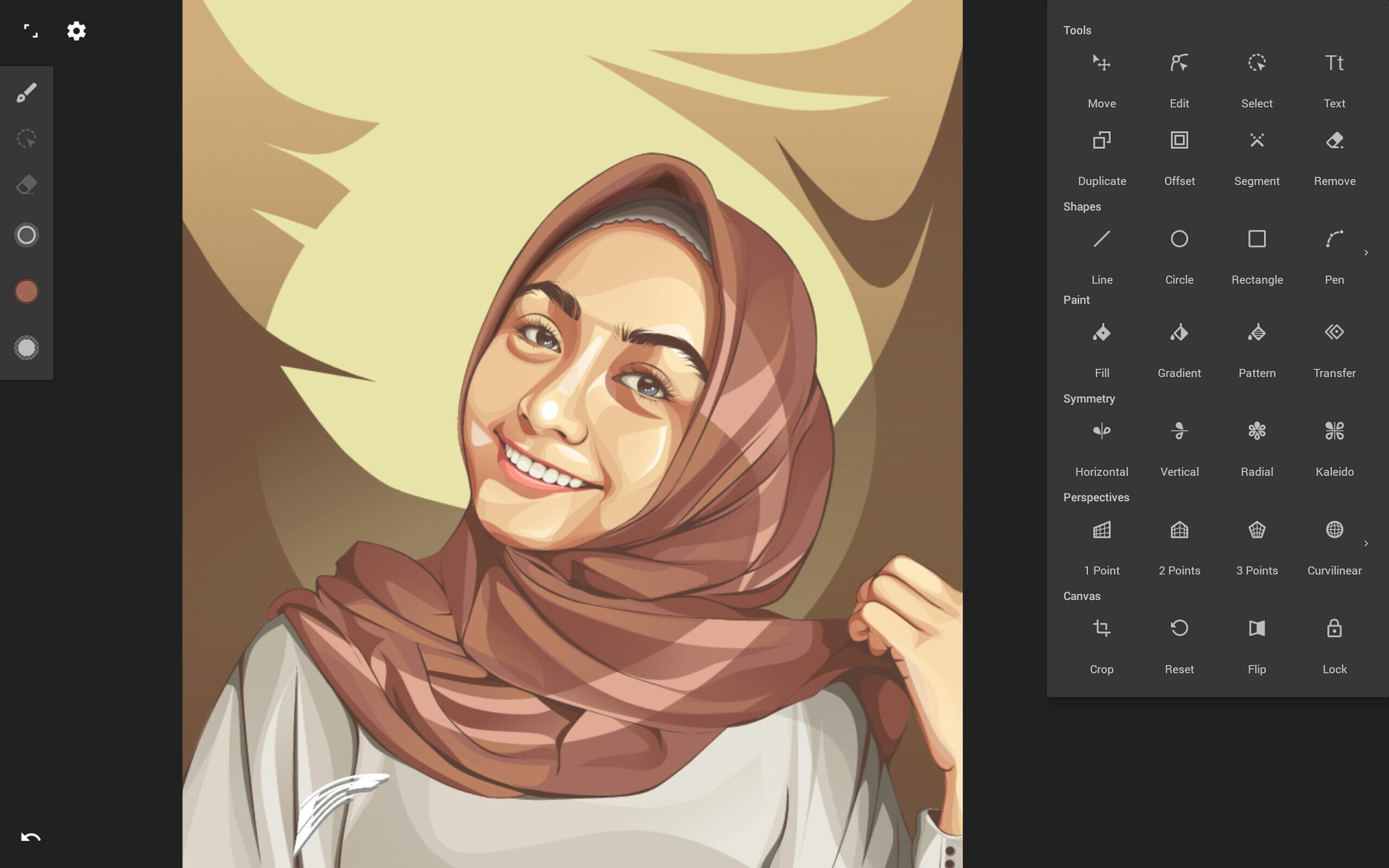 Vector cantik hasil karya aplikasi Infinite Design