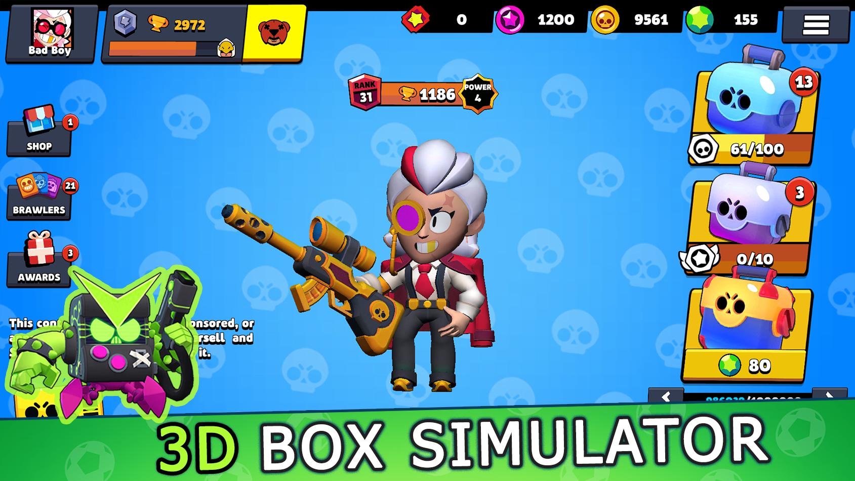 Box Simulator Brawl Stars Loot 3d Skin For Android Apk Download - 10000 gems brawl stars