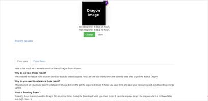 Breeding Calculator for Dragon Screenshot 1