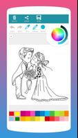 Livre de coloriage des mariés Affiche