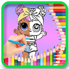 Lol Doll Coloring With Crayon-icoon