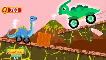 Dino Cars Hill Racing Kid Game captura de pantalla 2