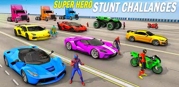 Superhero Game: Ramp Car Stunt