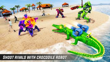 Crocodile Robot Car Simulator: War Robot Games スクリーンショット 1