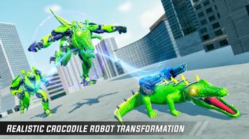 Crocodile Robot Car Simulator: War Robot Games 海报