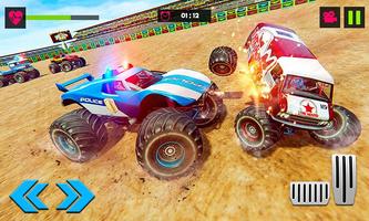 Polícia Monster Truck derby de demolição Crash Dup imagem de tela 1