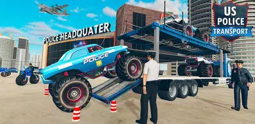 Real Police Monster Truck Cargo Ship Driving