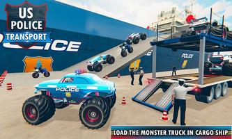 Real Police Monster Truck Cargo Ship Driving poster