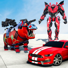 Hippo Robot Car Transform Battle-Rhino Robot Games icon