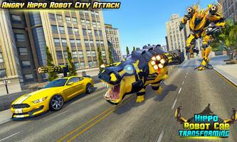 Hippo Robot Car Transform Battle-Rhino Robot Games poster