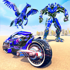 Flying Robot Unicorn Attack Bike Shooting Games icon