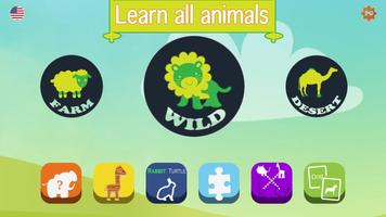 Animals for Kids - Flashcards, Puzzles & Sounds Affiche