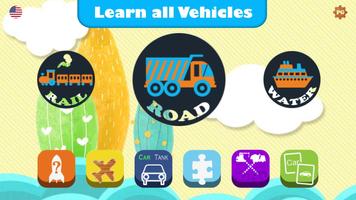 Puzzle Vehicles for Kids Learn Poster