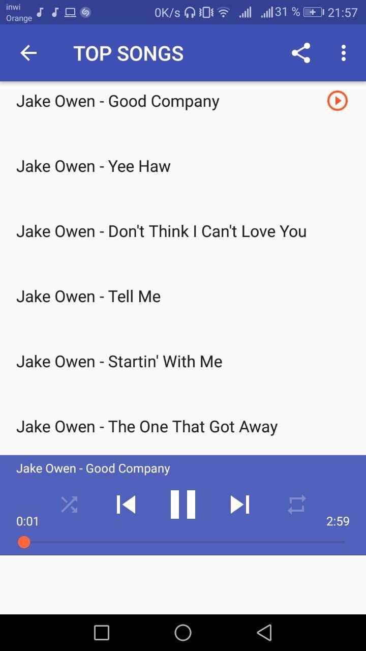 Jake Owen SONGS OFFLINE for Android - APK Download