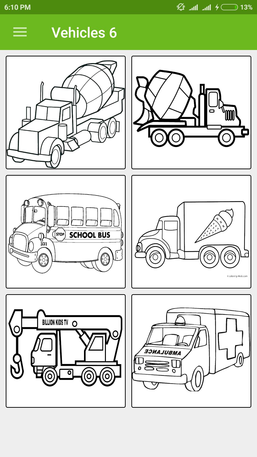 Vehicles Coloring Pages for Kids for Android - APK Download