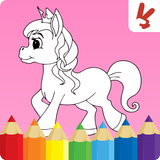 Livre Coloriage Licorne Enfant icône