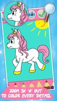 Poster Libro Colorare Unicorni Bimbi