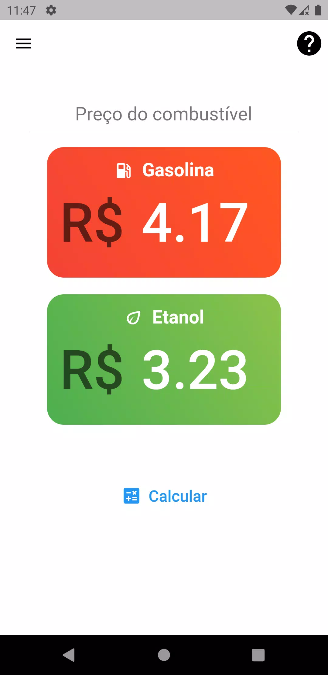 Calculadora de combustivel carro, Alcool Gasolina APK for Android Download
