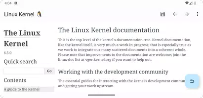 Linux Kernel Documentation imagem de tela 1