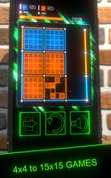 Dots Boxes neon relaxing game poster