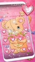 Teddy Bear Pink Launcher Theme Affiche