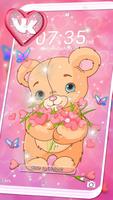 Teddy Bear Pink Launcher Theme capture d'écran 2