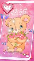 Teddy Bear Pink Launcher Theme 스크린샷 2