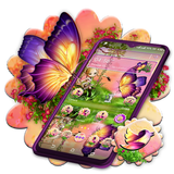 Butterfly Girl Nature Theme آئیکن
