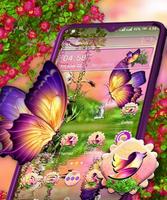 Butterfly Girl Nature Theme পোস্টার