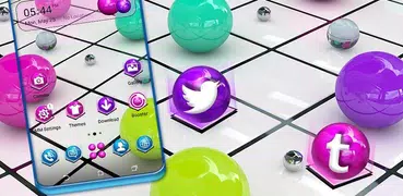 3D Color Balls Launcher Theme