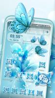 Flower Butterfly Glitter Theme постер