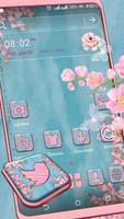Pink Spring Flowers Theme Affiche