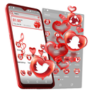 Red Glass Heart Launcher Theme APK