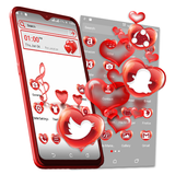 Red Glass Heart Launcher Theme ikona