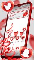 Red Glass Heart Launcher Theme Cartaz