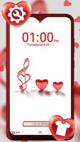 Red Glass Heart Launcher Theme imagem de tela 2