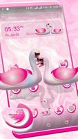 Swan Pink Love Launcher Theme Affiche