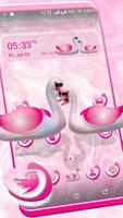 Swan Pink Love Launcher Theme poster