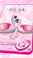 Swan Pink Love Launcher Theme capture d'écran 2