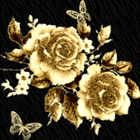 Gold Flowers With Butterfly Li آئیکن