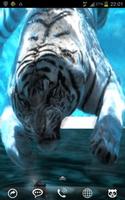 White Tiger under Water Wallpa Affiche