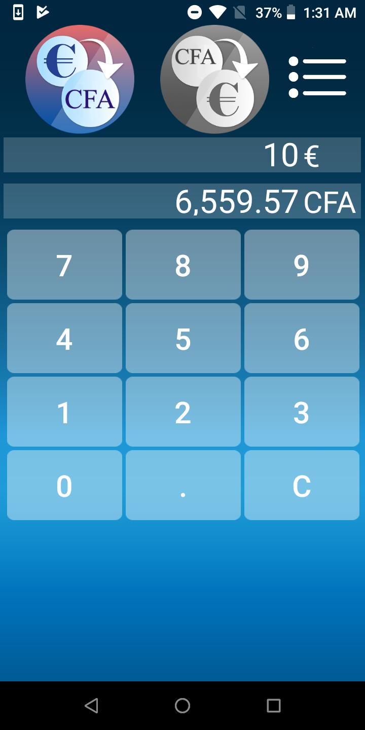 Euro - Franc CFA Convertisseur pour Android - Téléchargez l'APK