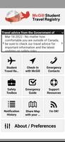 McGill Student Travel Registry الملصق